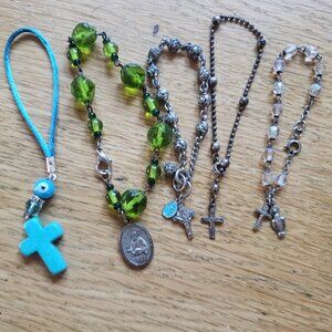 Set of Five Vintage Religious/Rosary-themed Bracelets